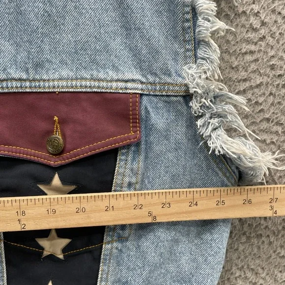 Vintage RiverGold Trucker Jean Vest Men Large Denim Western Americana Cowboy 90s